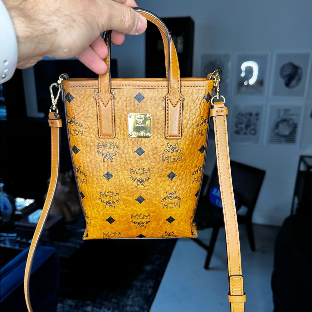 MCM Crossbody Bucket Bag